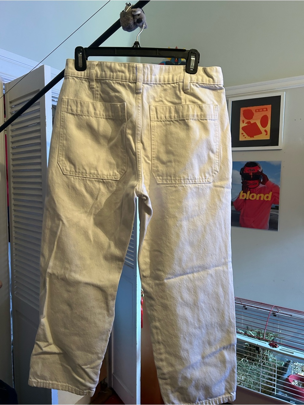 J. Crew Cream Wide-Leg Cotton Trousers
